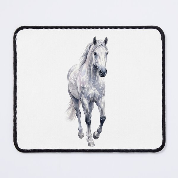 Item preview, Elegant Grey Horse Watercolor Portrait designed and sold by Rutvain.
