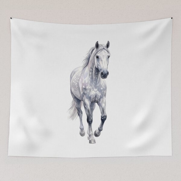 Item preview, Elegant Grey Horse Watercolor Portrait designed and sold by Rutvain.