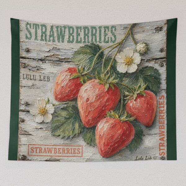 Item preview, Vintage Fruit Crate Art – Strawberries designed and sold by LuluLeb.
