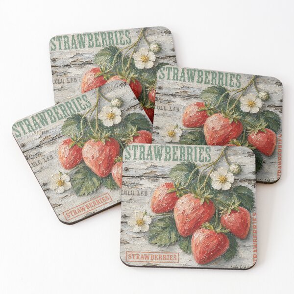 Item preview, Vintage Fruit Crate Art – Strawberries designed and sold by LuluLeb.