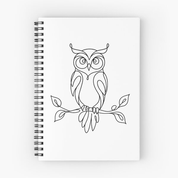 Artikelvorschau, Eulenzweig – Minimalistische Linienzeichnung entworfen und verkauft von LineArtDrawing.
