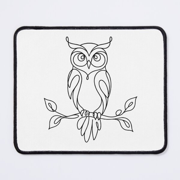 Item preview, Owl Branch Minimal Line Art designed and sold by LineArtDrawing.