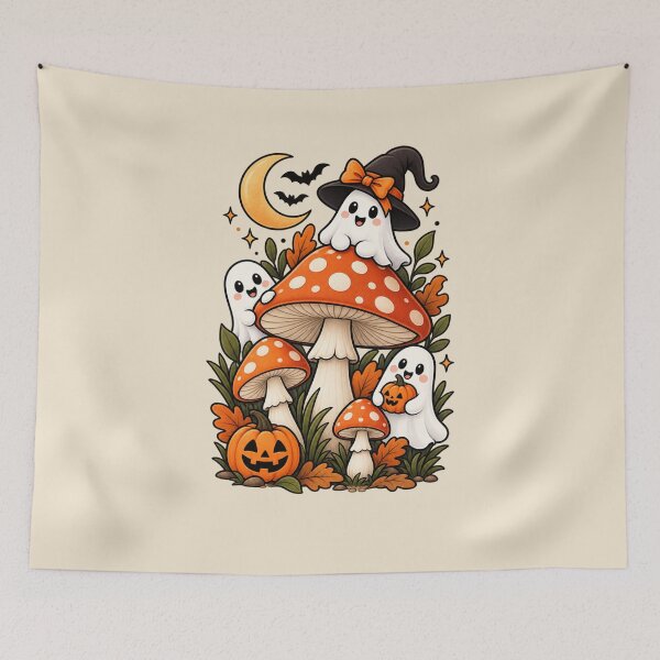 Item preview, Mushroom Lover Halloween Gift Cute Ghost Cottagecore Style designed and sold by Corvoria.