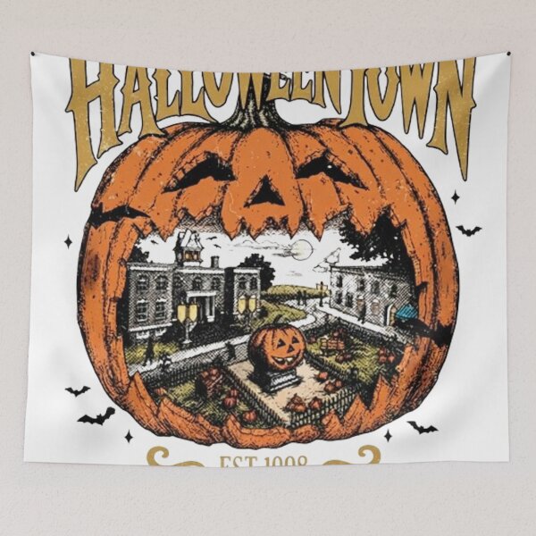 Item preview, Halloween Town Vintage Pumpkin Spooky Halloween Retro Design designed and sold by CreativeNest Prints.