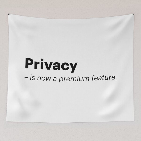 Item preview, Privacy is now a premium feature | Anti-AI Meme (Black text) designed and sold by STUDIO-72.