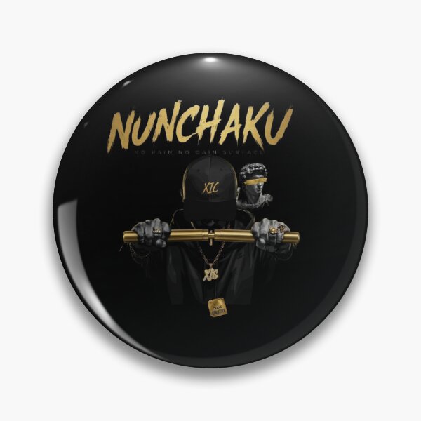 Item preview, NUNCHAKU - Urban Streetwear Gold Hip Hop Cyberpunk Art designed and sold by Xyshope.
