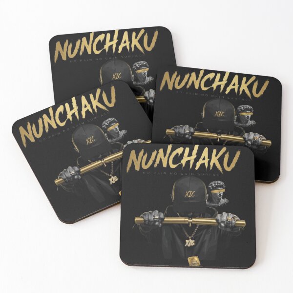 Item preview, NUNCHAKU - Urban Streetwear Gold Hip Hop Cyberpunk Art designed and sold by Xyshope.