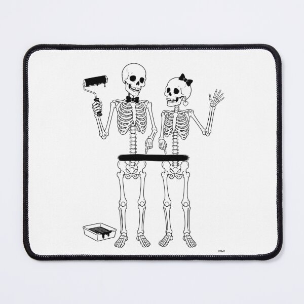 Item preview, Skeleton Couple Painting a Wall Together designed and sold by Qenlo.