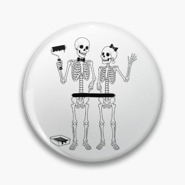Item preview, Skeleton Couple Painting a Wall Together designed and sold by Qenlo.