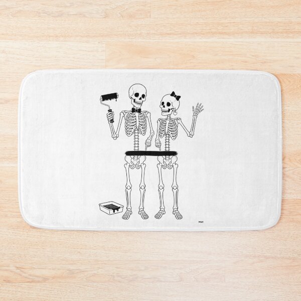 Item preview, Skeleton Couple Painting a Wall Together designed and sold by Qenlo.