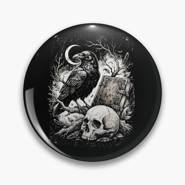 Item preview, Halloween The Raven and the Skull  Moon – Crow Gothic Dark Art designed and sold by SOUFIANE1991.
