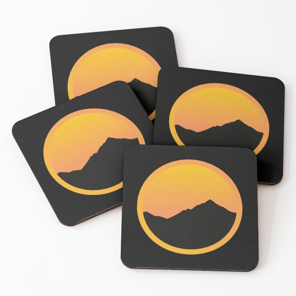 Item preview, Orange Sunset Mountain Silhouette Circle Design designed and sold by AhmedZouita.