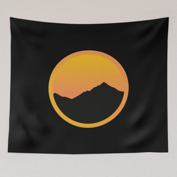 Item preview, Orange Sunset Mountain Silhouette Circle Design designed and sold by AhmedZouita.
