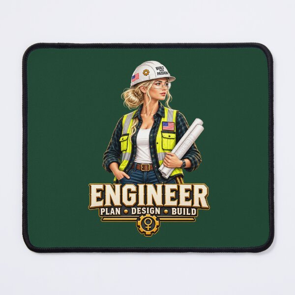 Item preview, Female Engineer – Plan Design Build | Women in Engineering designed and sold by HO•Designs.