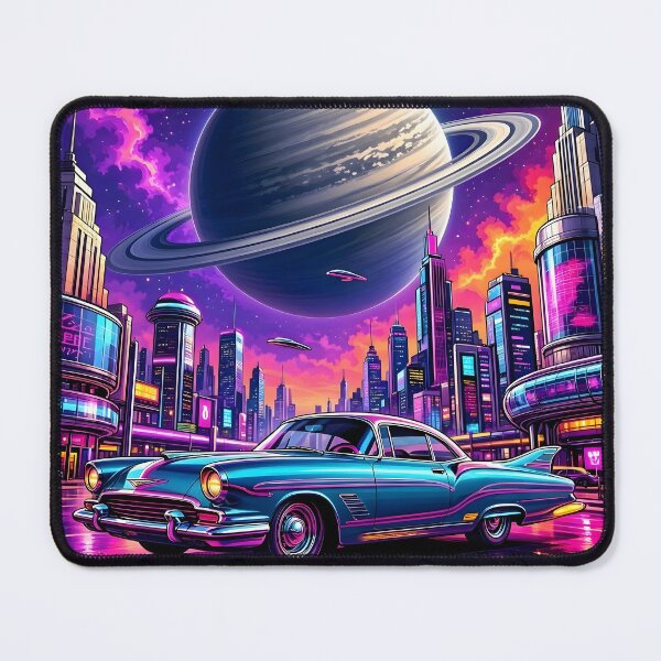 Item preview, Retro Synthwave Neon City Classic Car Cosmic Planet designed and sold by Herodestroyer.