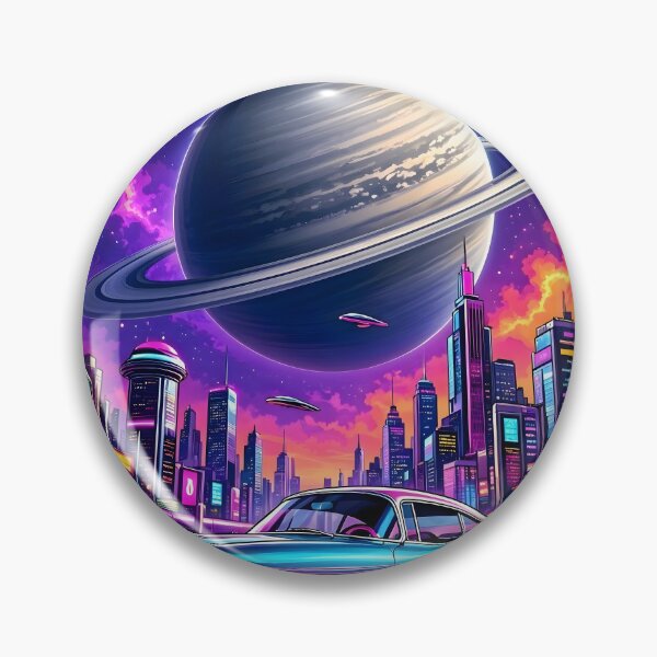 Item preview, Retro Synthwave Neon City Classic Car Cosmic Planet designed and sold by Herodestroyer.