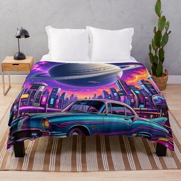 Item preview, Retro Synthwave Neon City Classic Car Cosmic Planet designed and sold by Herodestroyer.