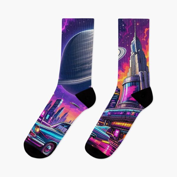 Item preview, Retro Synthwave Neon City Classic Car Cosmic Planet designed and sold by Herodestroyer.