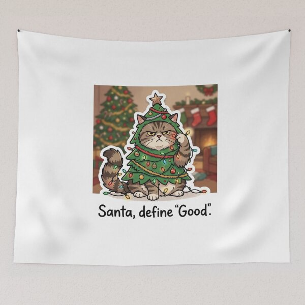 Item preview, Santa Define Good Funny Cat Christmas designed and sold by shoppypod.