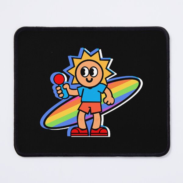 Item preview, Sunny Cartoon Character With Rainbow Surfboard Design designed and sold by AhmedZouita.