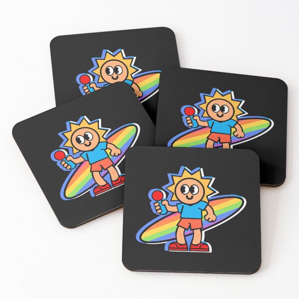 Item preview, Sunny Cartoon Character With Rainbow Surfboard Design designed and sold by AhmedZouita.