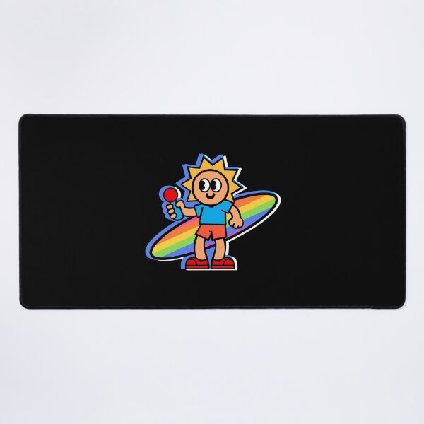 Item preview, Sunny Cartoon Character With Rainbow Surfboard Design designed and sold by AhmedZouita.