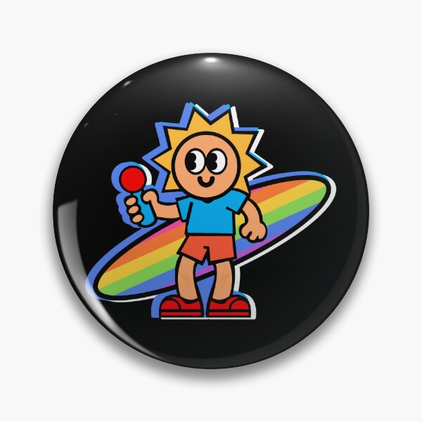 Item preview, Sunny Cartoon Character With Rainbow Surfboard Design designed and sold by AhmedZouita.