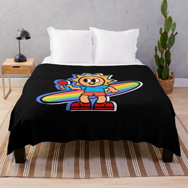 Item preview, Sunny Cartoon Character With Rainbow Surfboard Design designed and sold by AhmedZouita.