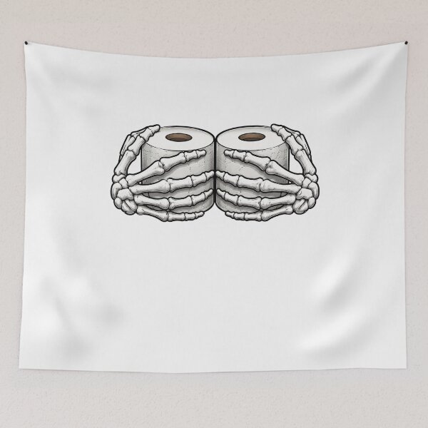 Item preview, Funny Fake Boobs Skeleton, Toilet Paper Boobs, Halloween Dark Humor, Spooky Skeleton designed and sold by CatiaStudioArt.