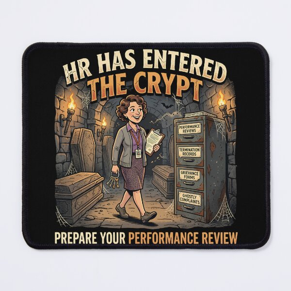 Item preview, HR Has Entered the Crypt Performance Review Horror designed and sold by ViviArtix.