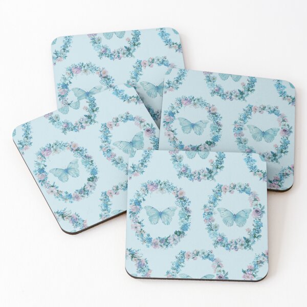 Item preview, Butterfly Floral Wreath - Soft Turquoise designed and sold by Lidra Zehcnas.