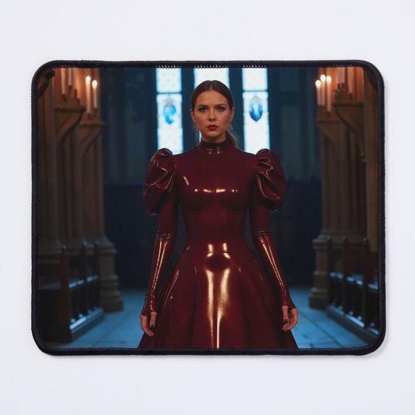 Item preview, Burgundy Latex Dress – Gothic Romance Art designed and sold by Magic-Reality.