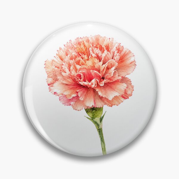 Item preview, Coral Carnation Watercolor Botanical Flower designed and sold by Shew Gallery.