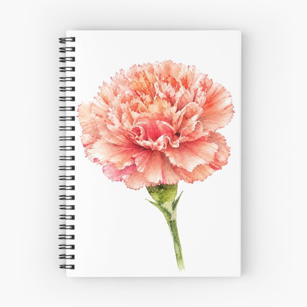 Item preview, Coral Carnation Watercolor Botanical Flower designed and sold by Shew Gallery.
