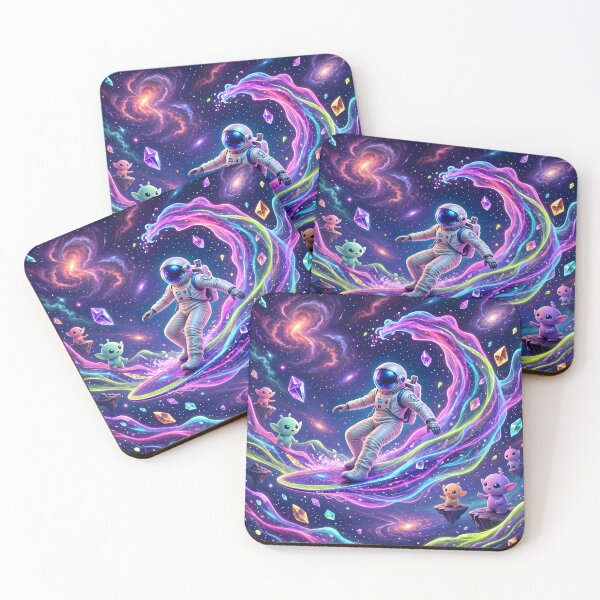 Item preview, Cosmic Astronaut Surfing Galaxy Wave Cute Aliens designed and sold by Herodestroyer.