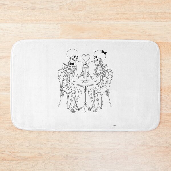 Item preview, Skeleton Couple Sharing a Romantic Milkshake designed and sold by Qenlo.