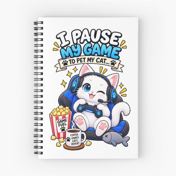 Item preview, Cute Gamer Cat – I Pause My Game to Pet My Cat Funny Gaming Design designed and sold by JrNergal.