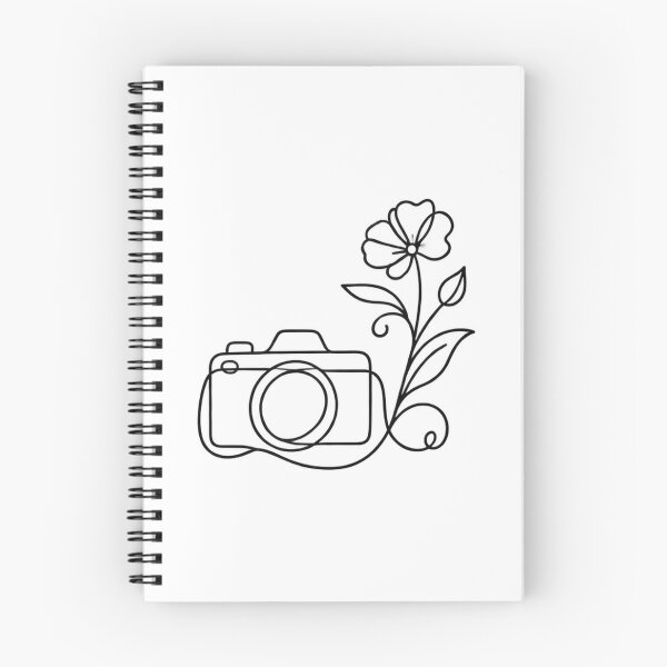 Item preview, Camera Flower Minimal Line Art designed and sold by LineArtDrawing.