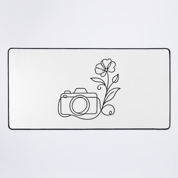 Item preview, Camera Flower Minimal Line Art designed and sold by LineArtDrawing.