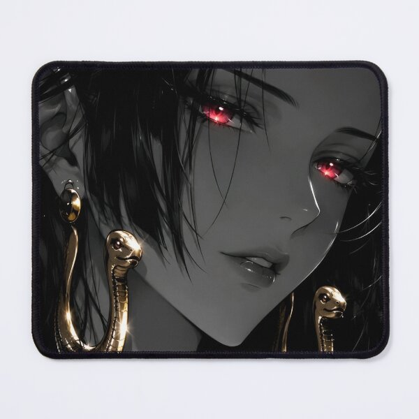 Item preview, Crimson Eyes Serpent Queen – Dark Anime Woman Gold Snake Earrings designed and sold by Dyan4.