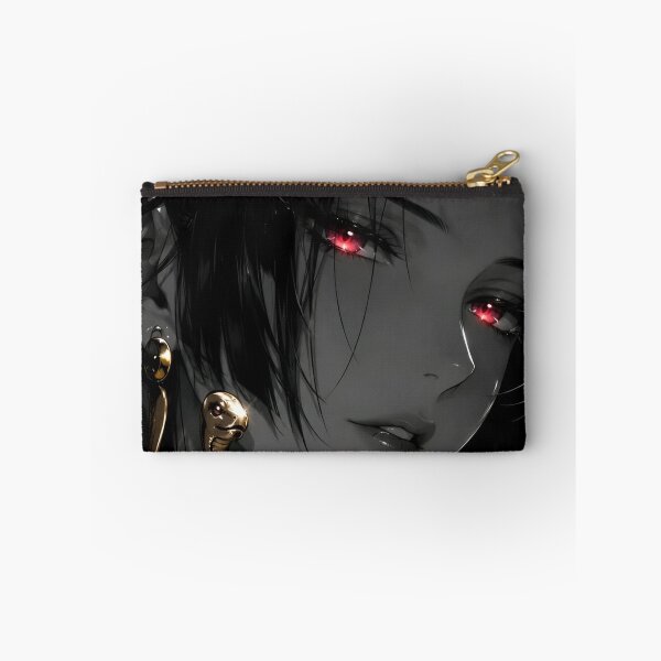 Item preview, Crimson Eyes Serpent Queen – Dark Anime Woman Gold Snake Earrings designed and sold by Dyan4.