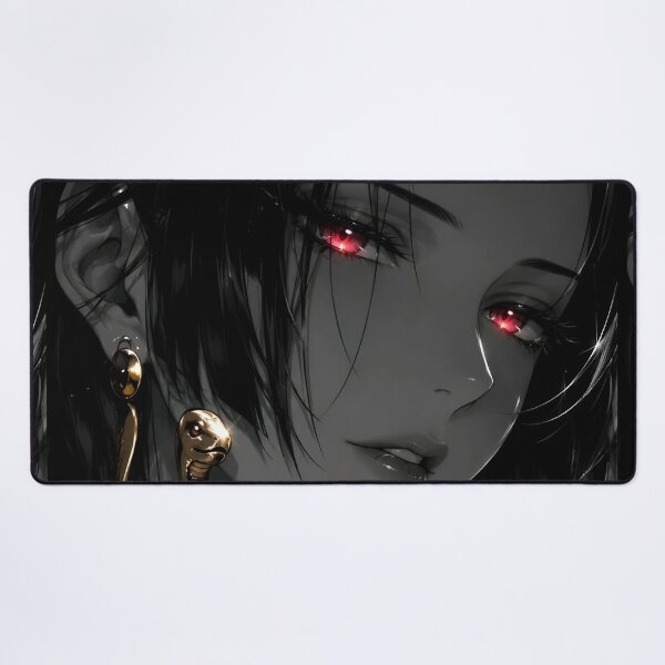 Item preview, Crimson Eyes Serpent Queen – Dark Anime Woman Gold Snake Earrings designed and sold by Dyan4.