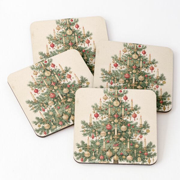Item preview, Vintage Victorian Christmas tree card designed and sold by MendaciousMina.