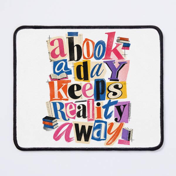 Item preview, A Book A Day Keeps Reality Away Reading Quote Art designed and sold by Vision Crafted.