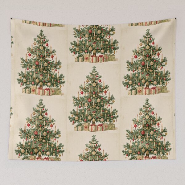 Item preview, Vintage Victorian Christmas tree card designed and sold by MendaciousMina.