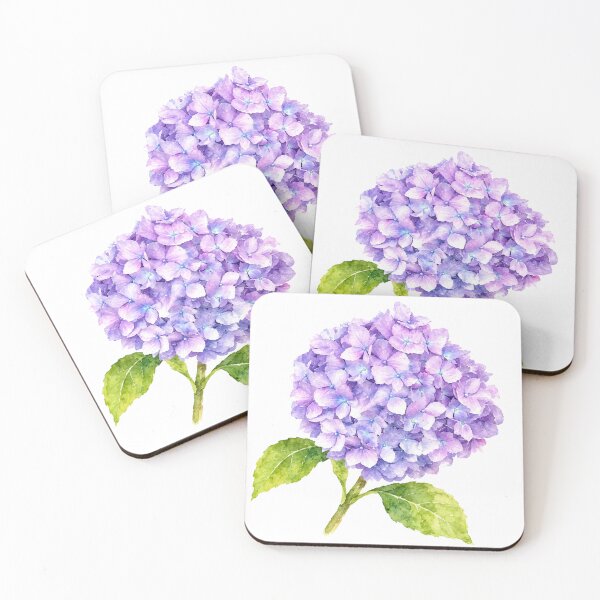 Item preview, Purple Hydrangea Watercolor Botanical Flower designed and sold by Shew Gallery.