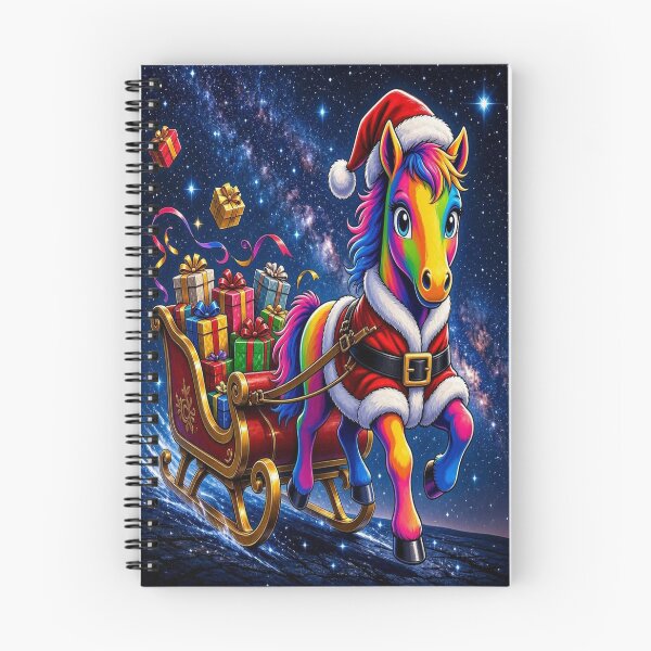 Item preview, Rainbow Christmas Unicorn in Cosmic Sleigh designed and sold by Breezes-of-Ida.