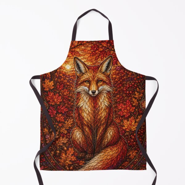 Item preview, The Autumn Fox – A flamboyant spirit in stained glass designed and sold by Pixel Sakura Gallery.