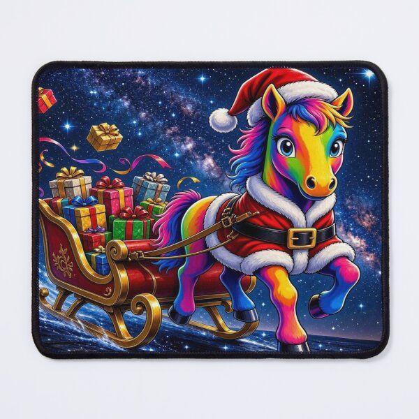 Item preview, Rainbow Christmas Unicorn in Cosmic Sleigh designed and sold by Breezes-of-Ida.