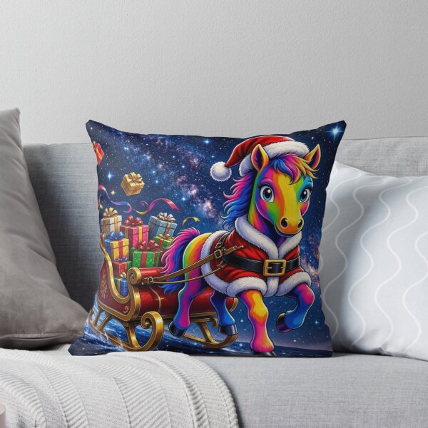 Item preview, Rainbow Christmas Unicorn in Cosmic Sleigh designed and sold by Breezes-of-Ida.